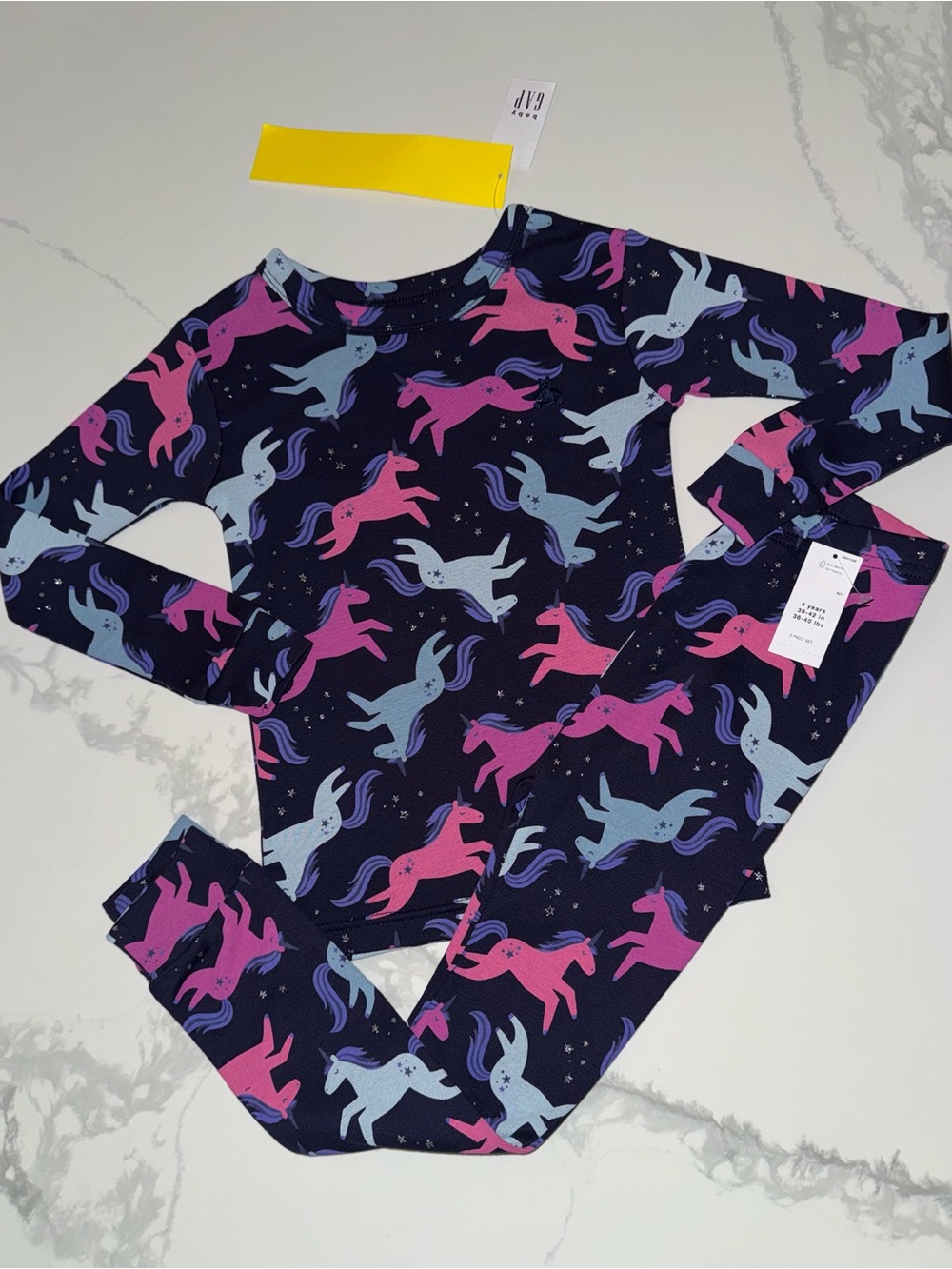 GAP Girls Sparkle Unicorn Pajama Set Size 4
